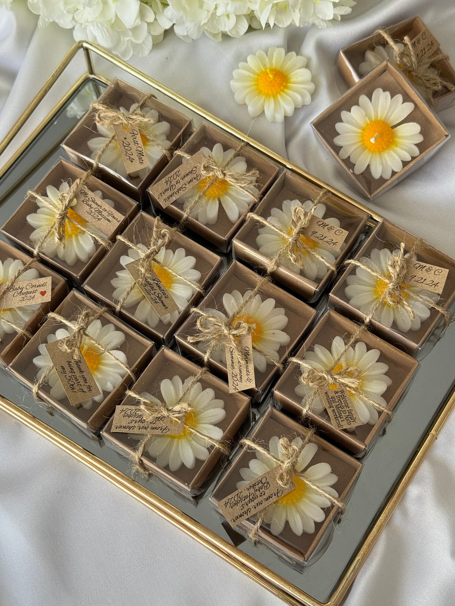 daisy candle favors