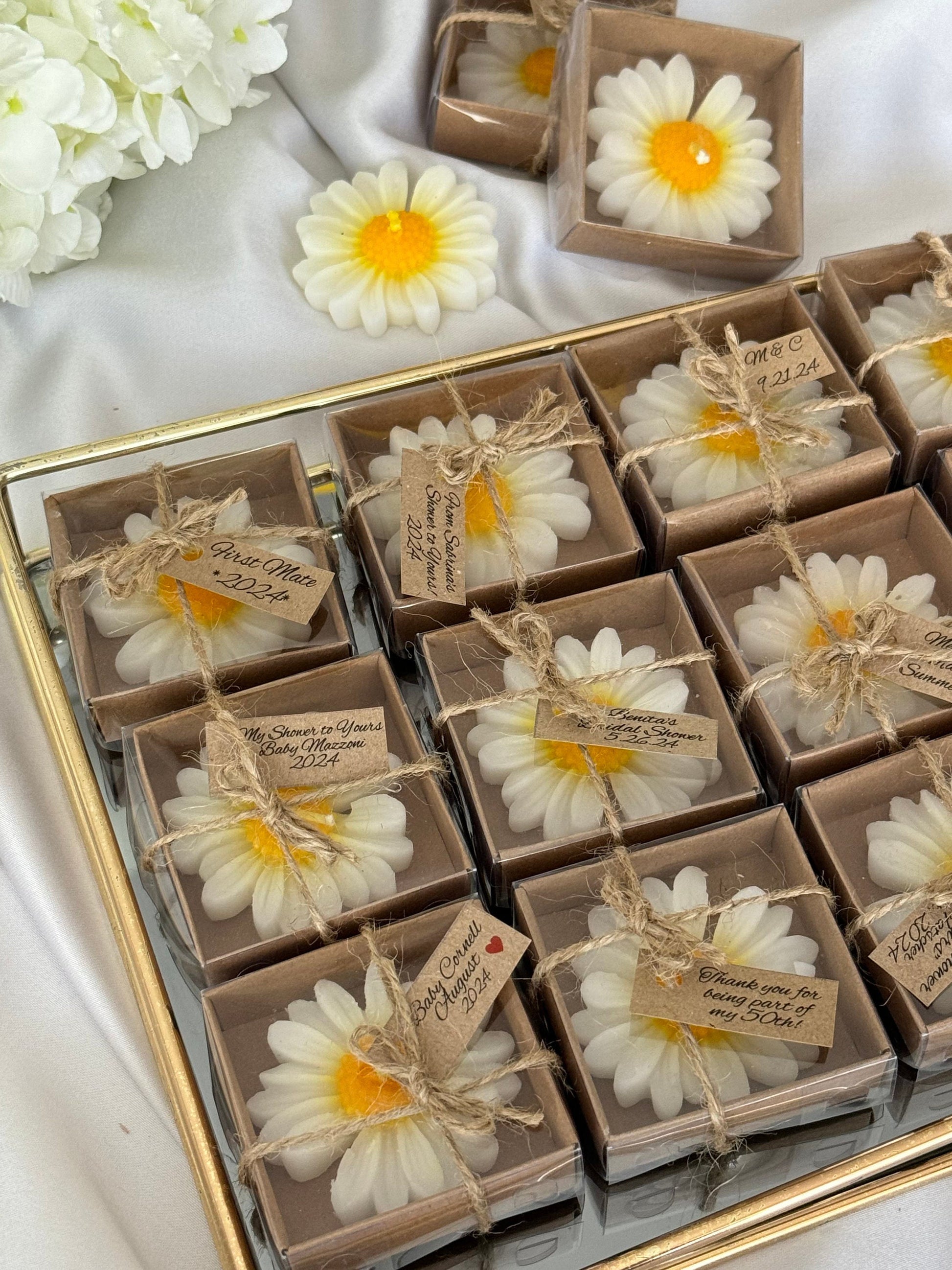 daisy candle favors