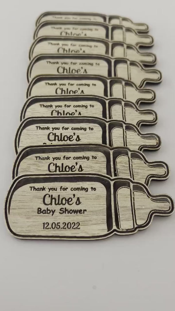 Wood Baby Feeder Magnet Favors | Unique Baby Shower Magnets | Baby Shower Favors in Bulk | Party favors | Tiny Baby Shower Favors for Guests