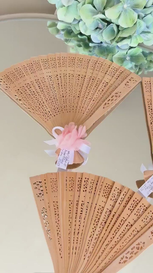 Elegant personalized wedding hand fan favor, Customized wooden fan favors, Bridesmaid gift set, Customized hand fan party favors, party gift