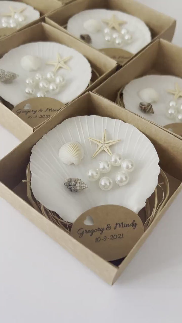 White Sea Shell Wedding Favors | White Baby Shower Favors | Sea Decors Wedding Favors | Sea Decors Baby Shower Favors | Bridal Shower Gifts