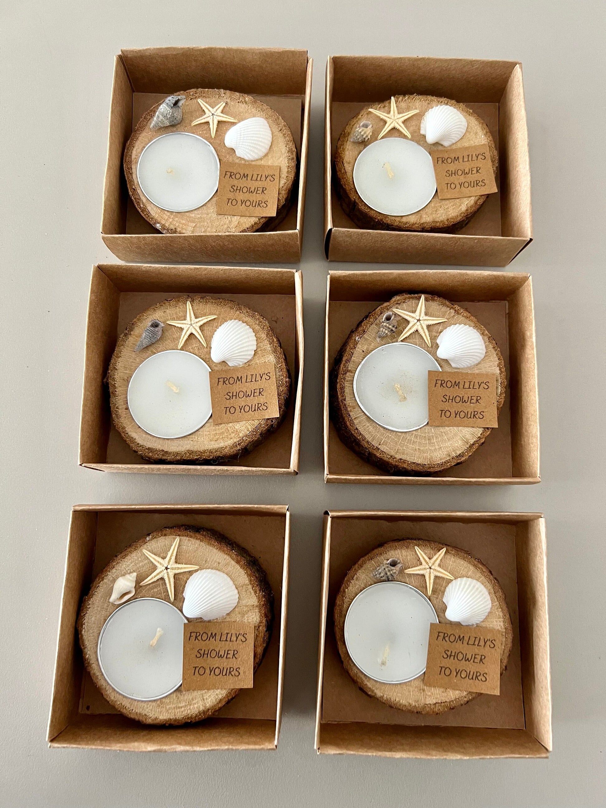 Personalized Wood Tealight Candle Holder | Unique Baby Shower Favors | Wedding Candles Favors | Bridal Shower Favors | Wedding Sea Decors