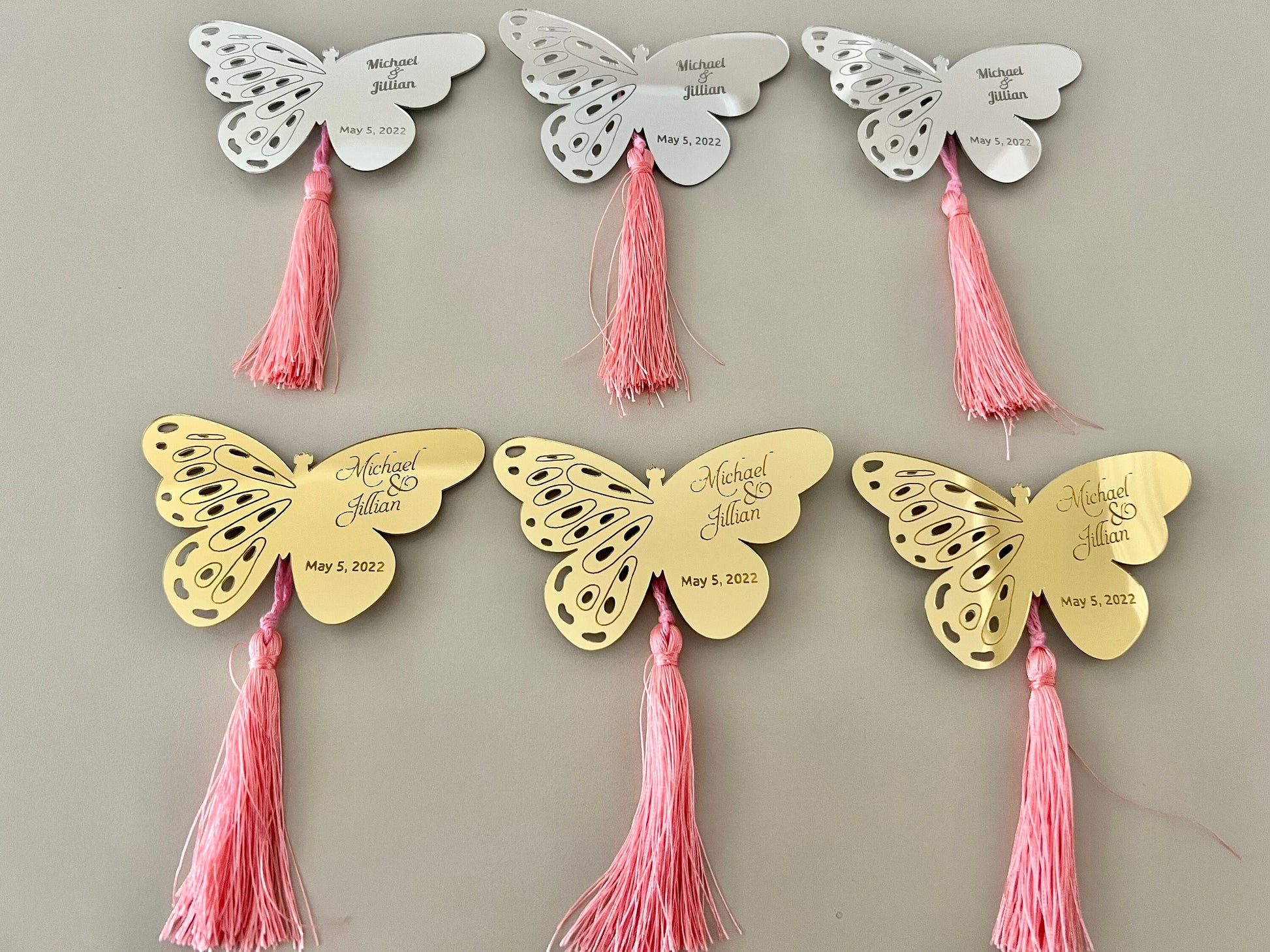 Mirror Butterfly Wedding Favor Magnets | Unique Wedding Favors | Bridal Shower Favors in Bulk | Party favors | Wedding Favors for Guests