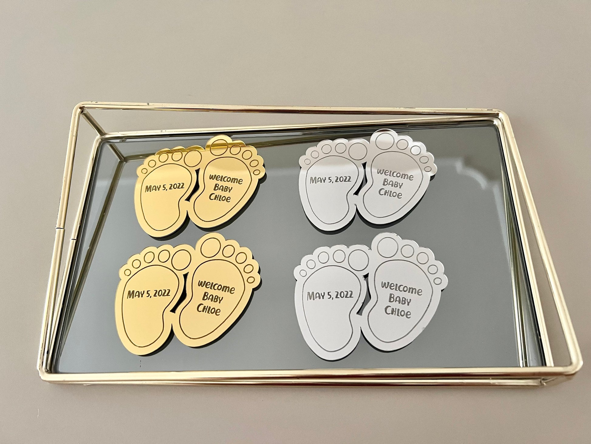 Mirror Tiny Baby Feet Magnet | Unique Baby Shower Favors | Baby Shower Favors in Bulk | Party favors | Baby Shower Favors for Guests
