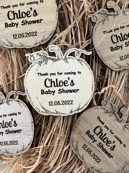 Pumpkin Baby Shower Magnets | Unique Baby Shower Magnets | Baby Shower Favors in Bulk | Party favors | Tiny Baby Shower Gifts for Guests