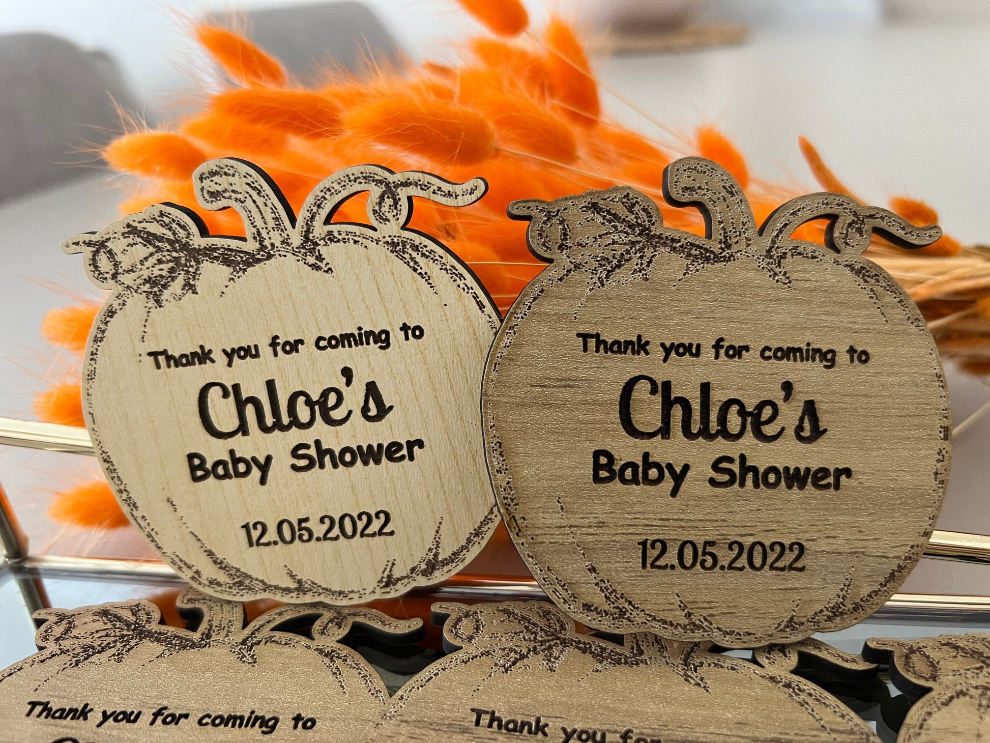 Pumpkin Baby Shower Magnets | Unique Baby Shower Magnets | Baby Shower Favors in Bulk | Party favors | Tiny Baby Shower Gifts for Guests