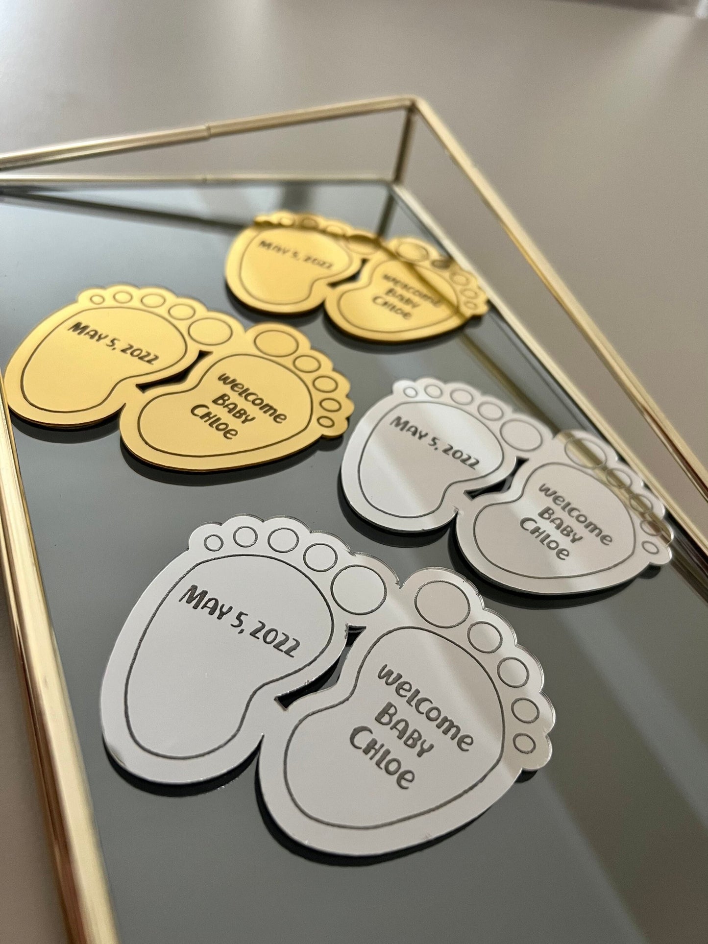 Mirror Tiny Baby Feet Magnet | Unique Baby Shower Favors | Baby Shower Favors in Bulk | Party favors | Baby Shower Favors for Guests